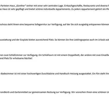 Haus Guenther - Mittelweg 1, App 2 Apartment *